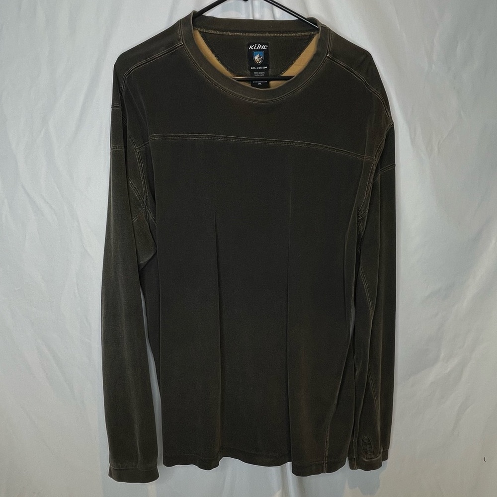 Kühl Brown Men’s Long Sleeve Heavy Organic Cotton Shirt Top XL